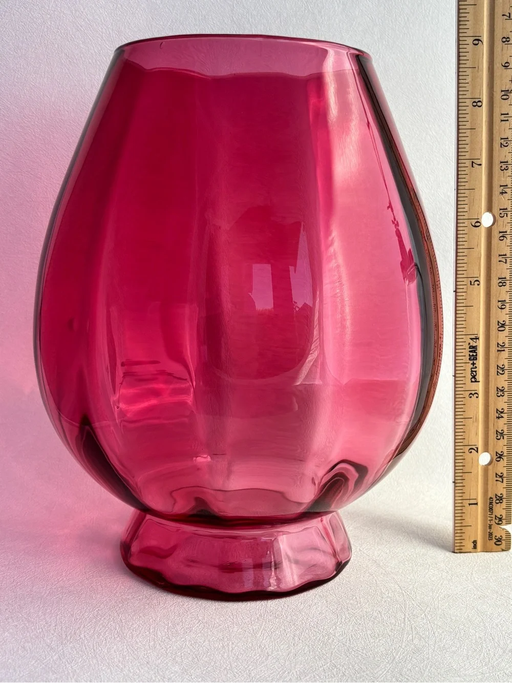 Vintage Cranberry Blown Glass Vase